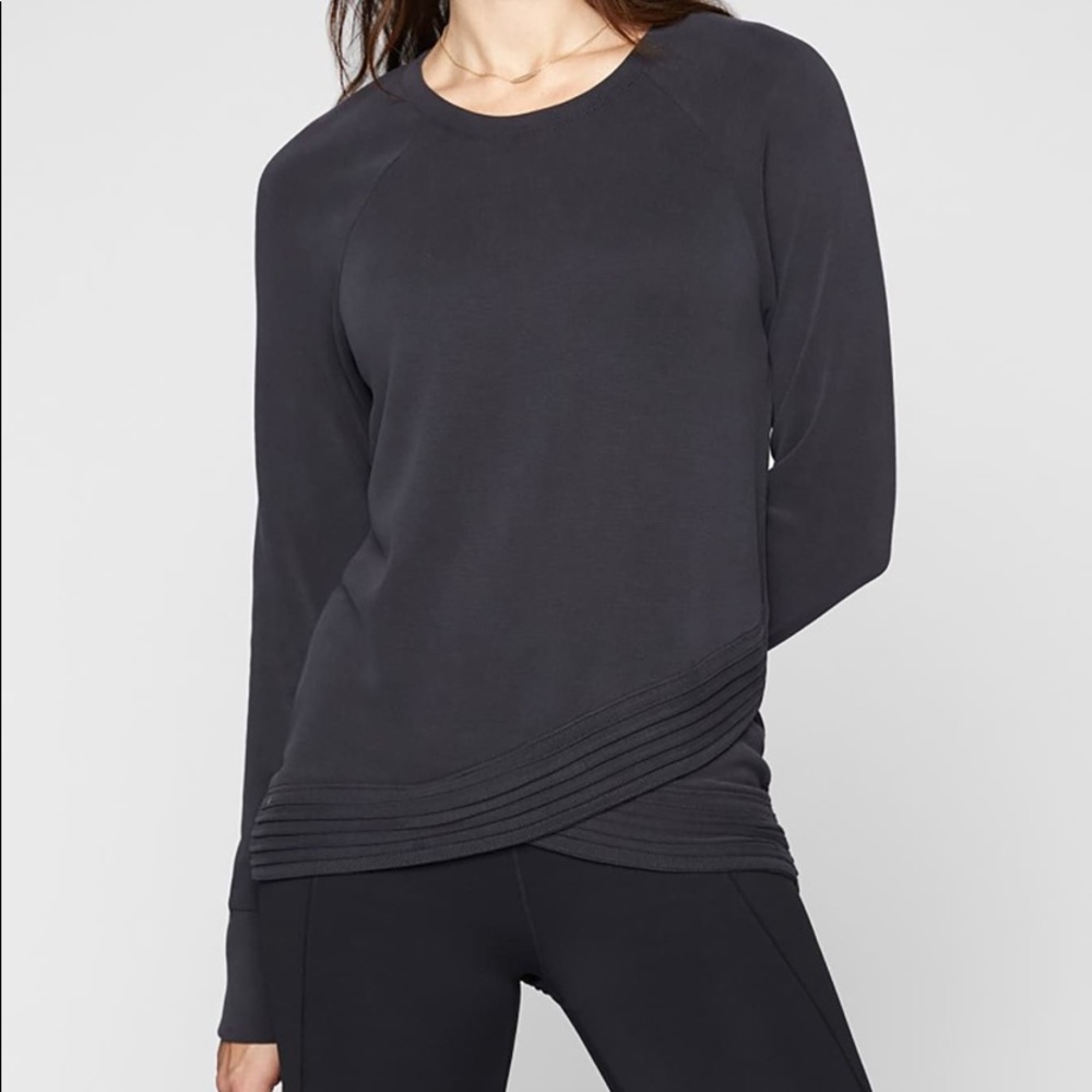 ATHLETA black serenity pullover sweatshirt top